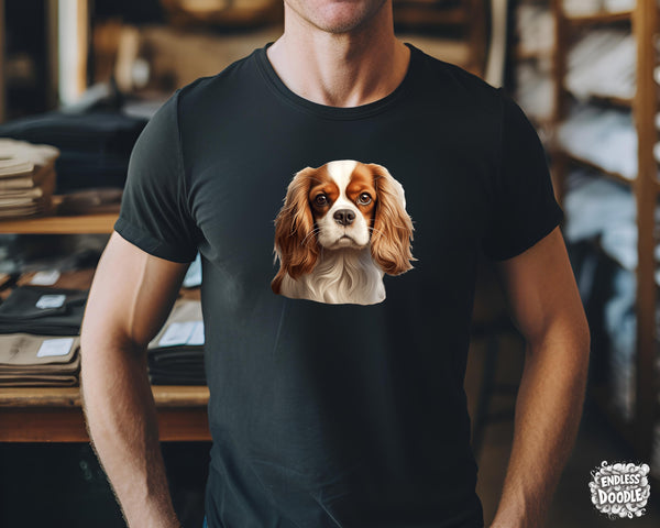 Cavalier King Charles Spaniel Dog DTF Transfer Gift Iron On Transfer Do it Yourself Heat Press for Clothing T Shirt Any Material Long Lasting (KCCS033)