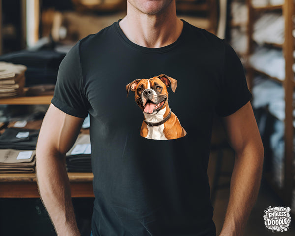 Boxer Dog DTF Transfer Gift Iron On Transfer Do it Yourself Heat Press for Clothing T Shirt Any Material Long Lasting (BOXER022)