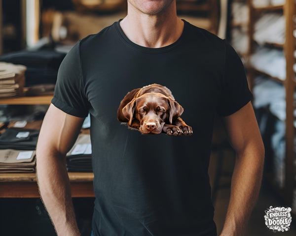 Labrador Dog DTF Transfer Gift Iron On Transfer Do it Yourself Heat Press Hot Cold Peel for Clothing T Shirt Any Material Long Lasting (LABCHOC006)