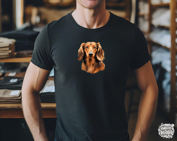 Dachshund Dog DTF Transfer Gift Iron On Transfer Do it Yourself Heat Press Hot Cold Peel for Clothing T Shirt Any Material Long Lasting (DACH055)