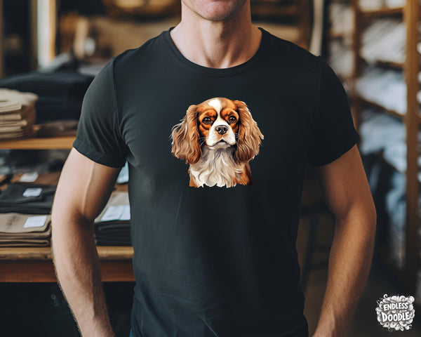Cavalier King Charles Spaniel Dog DTF Transfer Gift Iron On Transfer Do it Yourself Heat Press for Clothing T Shirt Any Material Long Lasting (KCCS028)