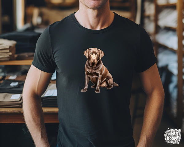 Labrador Dog DTF Transfer Gift Iron On Transfer Do it Yourself Heat Press Hot Cold Peel for Clothing T Shirt Any Material Long Lasting (LABCHOC012)