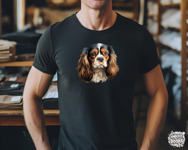Cavalier King Charles Spaniel Dog DTF Transfer Gift Iron On Transfer Do it Yourself Heat Press for Clothing T Shirt Any Material Long Lasting (KCCS044)