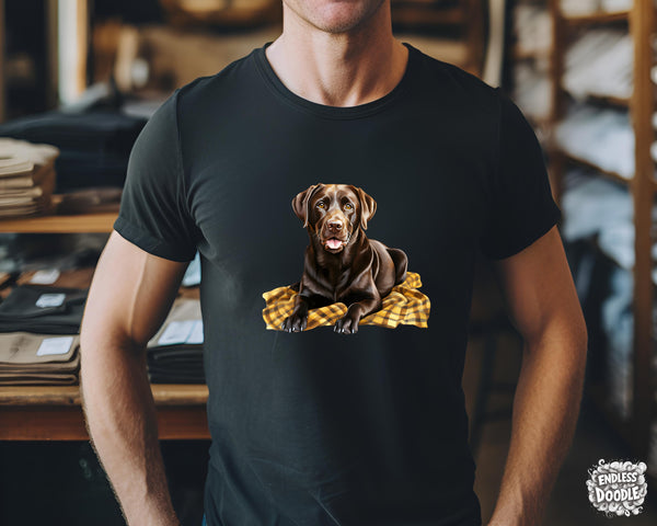 Labrador Dog DTF Transfer Gift Iron On Transfer Do it Yourself Heat Press Hot Cold Peel for Clothing T Shirt Any Material Long Lasting (LABCHOC002)