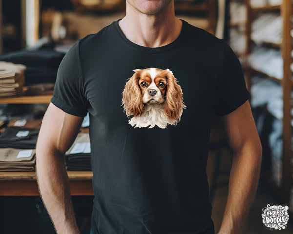 Cavalier King Charles Spaniel Dog DTF Transfer Gift Iron On Transfer Do it Yourself Heat Press for Clothing T Shirt Any Material Long Lasting (KCCS030)