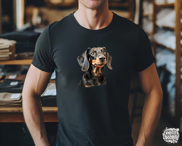Dachshund Dog DTF Transfer Gift Iron On Transfer Do it Yourself Heat Press Hot Cold Peel for Clothing T Shirt Any Material Long Lasting (DACH049)