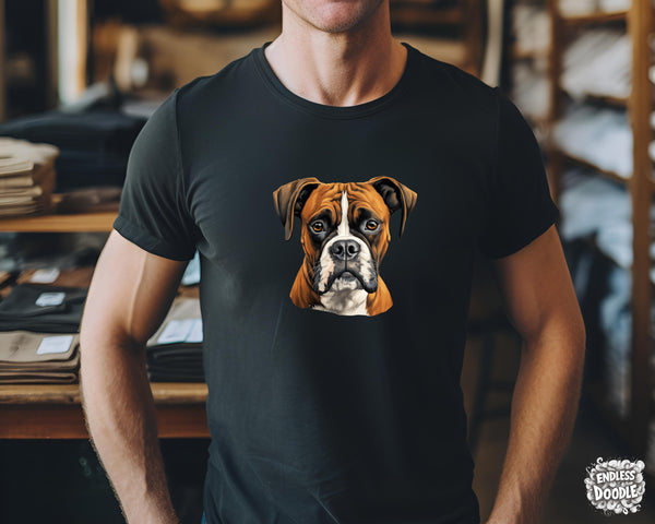 Boxer Dog DTF Transfer Gift Iron On Transfer Do it Yourself Heat Press for Clothing T Shirt Any Material Long Lasting (BOXER019)