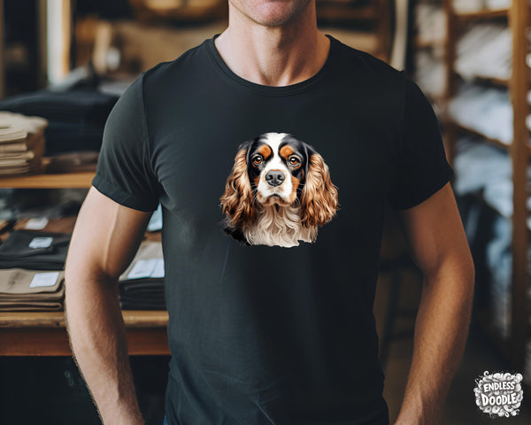 Cavalier King Charles Spaniel Dog DTF Transfer Gift Iron On Transfer Do it Yourself Heat Press for Clothing T Shirt Any Material Long Lasting (KCCS046)
