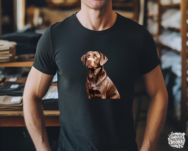 Labrador Dog DTF Transfer Gift Iron On Transfer Do it Yourself Heat Press Hot Cold Peel for Clothing T Shirt Any Material Long Lasting (LABCHOC003)