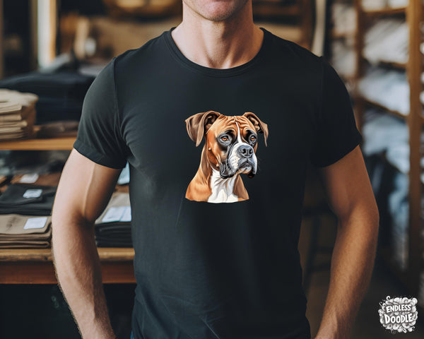 Boxer Dog DTF Transfer Gift Iron On Transfer Do it Yourself Heat Press for Clothing T Shirt Any Material Long Lasting (BOXER017)