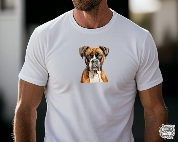 Boxer Dog DTF Transfer Gift Iron On Transfer Do it Yourself Heat Press for Clothing T Shirt Any Material Long Lasting (BOXER021)