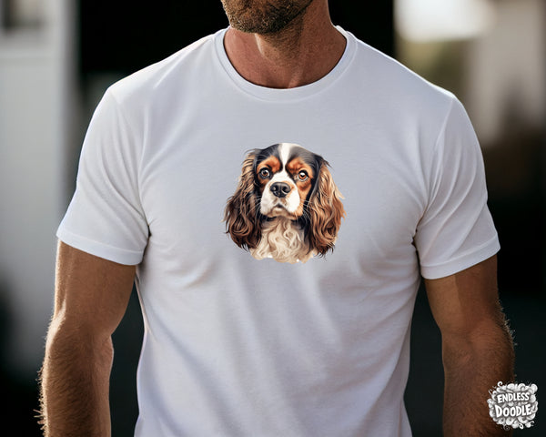 Cavalier King Charles Spaniel Dog DTF Transfer Gift Iron On Transfer Do it Yourself Heat Press for Clothing T Shirt Any Material Long Lasting (KCCS042)