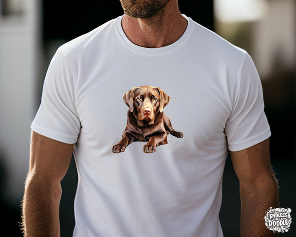 Labrador Dog DTF Transfer Gift Iron On Transfer Do it Yourself Heat Press Hot Cold Peel for Clothing T Shirt Any Material Long Lasting (LABCHOC007)