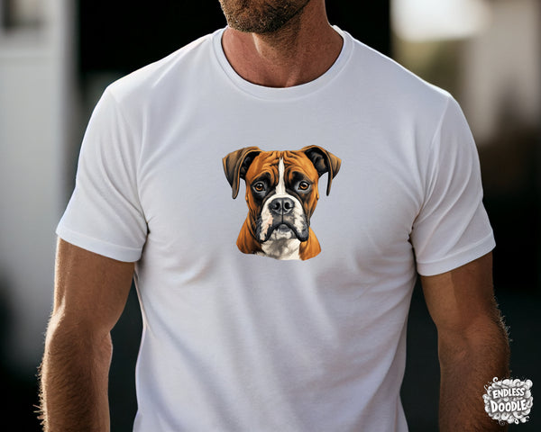 Boxer Dog DTF Transfer Gift Iron On Transfer Do it Yourself Heat Press for Clothing T Shirt Any Material Long Lasting (BOXER019)