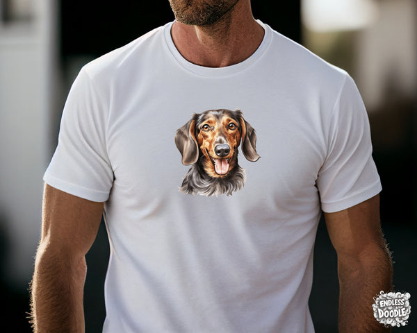 Dachshund Dog DTF Transfer Gift Iron On Transfer Do it Yourself Heat Press Hot Cold Peel for Clothing T Shirt Any Material Long Lasting (DACH052)