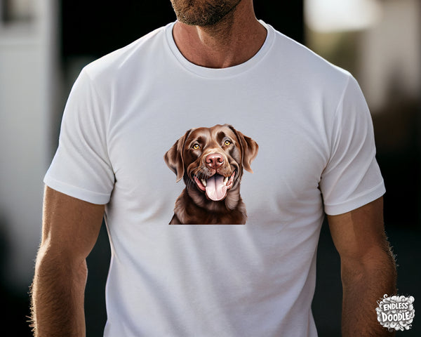 Labrador Dog DTF Transfer Gift Iron On Transfer Do it Yourself Heat Press Hot Cold Peel for Clothing T Shirt Any Material Long Lasting (LABCHOC008)