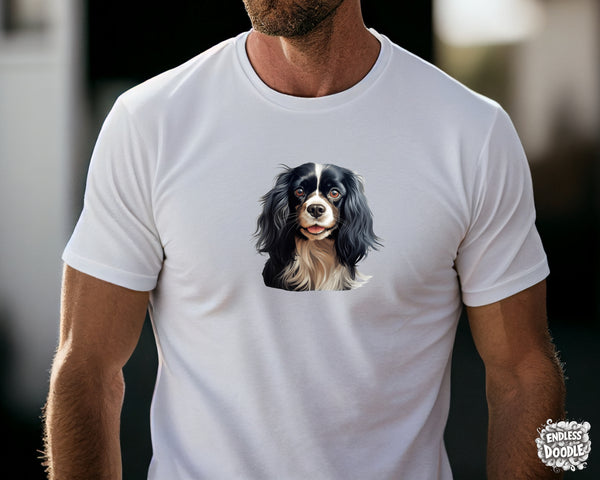 Cavalier King Charles Spaniel Dog DTF Transfer Gift Iron On Transfer Do it Yourself Heat Press for Clothing T Shirt Any Material Long Lasting (KCCS037)