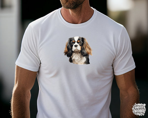 Cavalier King Charles Spaniel Dog DTF Transfer Gift Iron On Transfer Do it Yourself Heat Press for Clothing T Shirt Any Material Long Lasting (KCCS043)