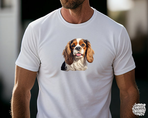 Cavalier King Charles Spaniel Dog DTF Transfer Gift Iron On Transfer Do it Yourself Heat Press for Clothing T Shirt Any Material Long Lasting (KCCS045)