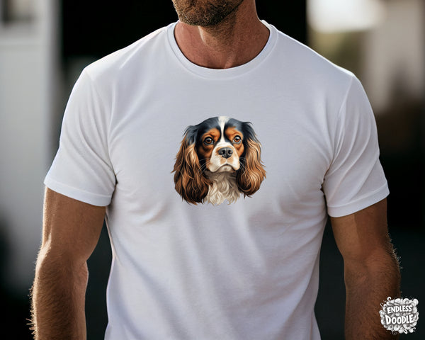 Cavalier King Charles Spaniel Dog DTF Transfer Gift Iron On Transfer Do it Yourself Heat Press for Clothing T Shirt Any Material Long Lasting (KCCS044)