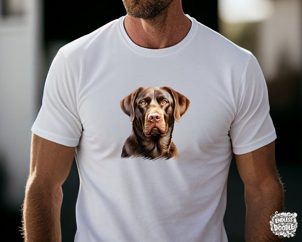 Labrador Dog DTF Transfer Gift Iron On Transfer Do it Yourself Heat Press Hot Cold Peel for Clothing T Shirt Any Material Long Lasting (LABCHOC001)