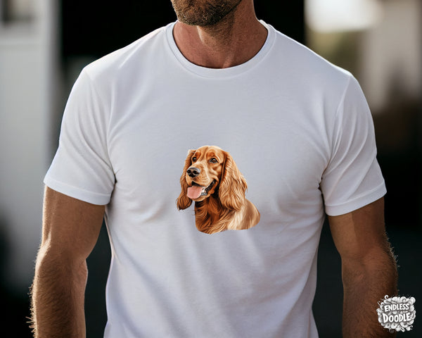 English Cocker Spaniel Dog DTF Transfer Gift Iron On Transfer Do it Yourself Heat Press for Clothing T Shirt Any Material Long Lasting (ECOCKS012)