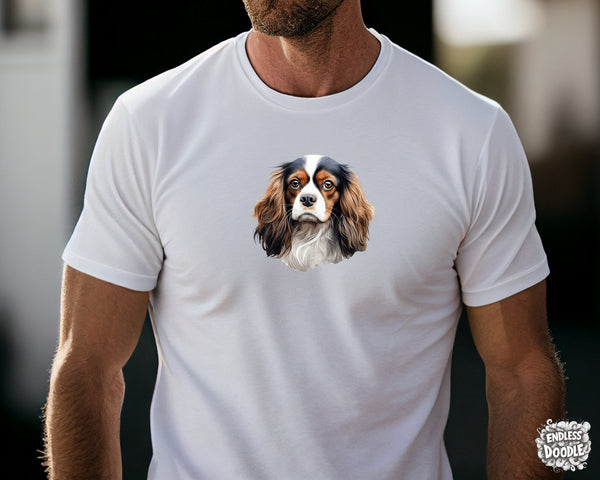 Cavalier King Charles Spaniel Dog DTF Transfer Gift Iron On Transfer Do it Yourself Heat Press for Clothing T Shirt Any Material Long Lasting (KCCS041)