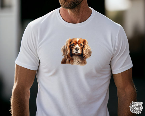 Cavalier King Charles Spaniel Dog DTF Transfer Gift Iron On Transfer Do it Yourself Heat Press for Clothing T Shirt Any Material Long Lasting (KCCS035)