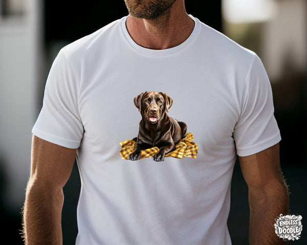 Labrador Dog DTF Transfer Gift Iron On Transfer Do it Yourself Heat Press Hot Cold Peel for Clothing T Shirt Any Material Long Lasting (LABCHOC002)
