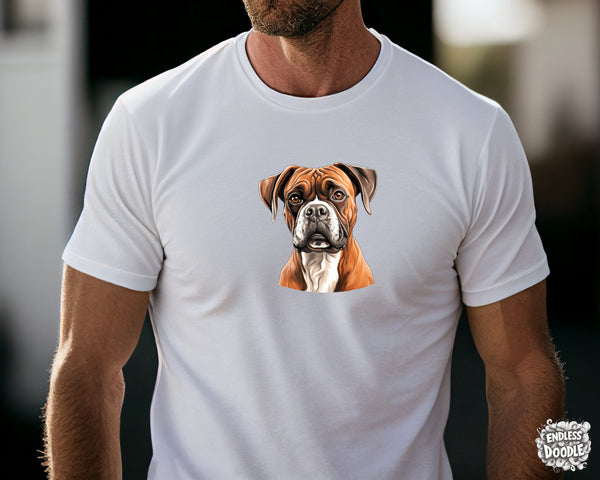 Boxer Dog DTF Transfer Gift Iron On Transfer Do it Yourself Heat Press for Clothing T Shirt Any Material Long Lasting (BOXER020)