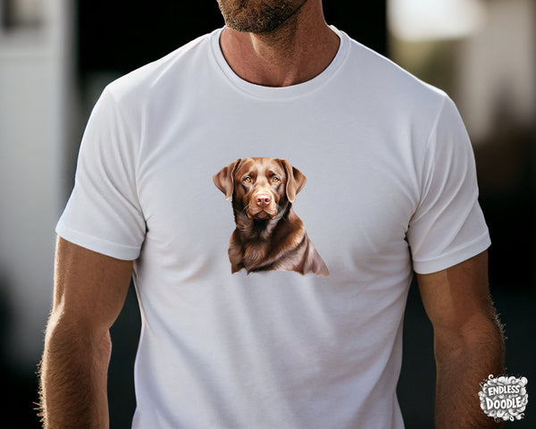 Labrador Dog DTF Transfer Gift Iron On Transfer Do it Yourself Heat Press Hot Cold Peel for Clothing T Shirt Any Material Long Lasting (LABCHOC010)