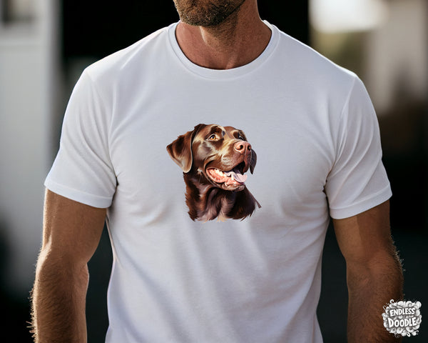 Labrador Dog DTF Transfer Gift Iron On Transfer Do it Yourself Heat Press Hot Cold Peel for Clothing T Shirt Any Material Long Lasting (LABCHOC005)