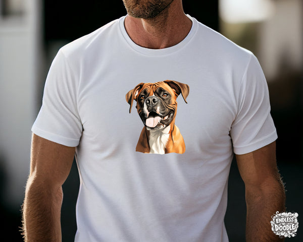 Boxer Dog DTF Transfer Gift Iron On Transfer Do it Yourself Heat Press for Clothing T Shirt Any Material Long Lasting (BOXER016)