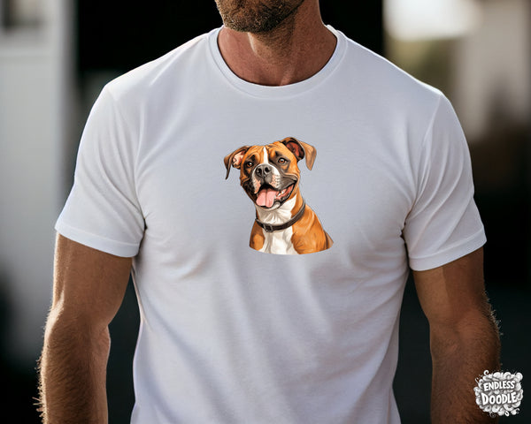 Boxer Dog DTF Transfer Gift Iron On Transfer Do it Yourself Heat Press for Clothing T Shirt Any Material Long Lasting (BOXER022)