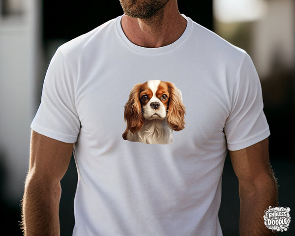 Cavalier King Charles Spaniel Dog DTF Transfer Gift Iron On Transfer Do it Yourself Heat Press for Clothing T Shirt Any Material Long Lasting (KCCS033)