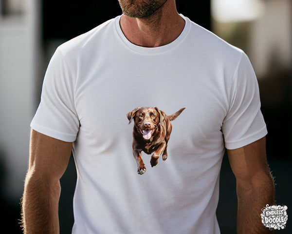 Labrador Dog DTF Transfer Gift Iron On Transfer Do it Yourself Heat Press Hot Cold Peel for Clothing T Shirt Any Material Long Lasting (LABCHOC009)