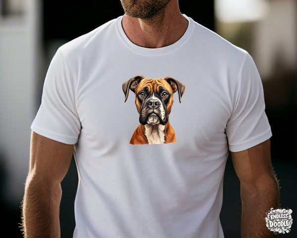 Boxer Dog DTF Transfer Gift Iron On Transfer Do it Yourself Heat Press for Clothing T Shirt Any Material Long Lasting (BOXER018)