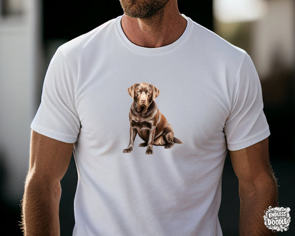 Labrador Dog DTF Transfer Gift Iron On Transfer Do it Yourself Heat Press Hot Cold Peel for Clothing T Shirt Any Material Long Lasting (LABCHOC012)