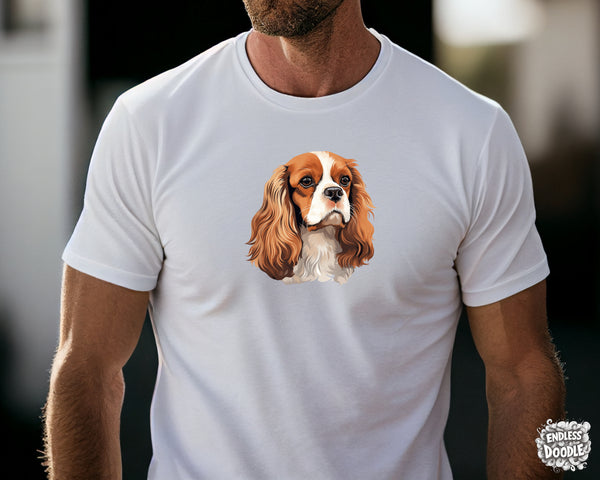 Cavalier King Charles Spaniel Dog DTF Transfer Gift Iron On Transfer Do it Yourself Heat Press for Clothing T Shirt Any Material Long Lasting (KCCS024)