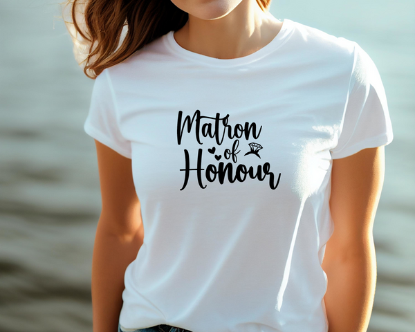 Wedding Hen Do Party DTF Transfer - Matron of Honour - Do it Yourself Iron On Heat Press Hot or Cold Peel Shirt Any Material Long Lasting Full Colour