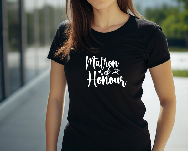 Wedding Hen Do Party DTF Transfer - Matron of Honour - Do it Yourself Iron On Heat Press Hot or Cold Peel Shirt Any Material Long Lasting Full Colour