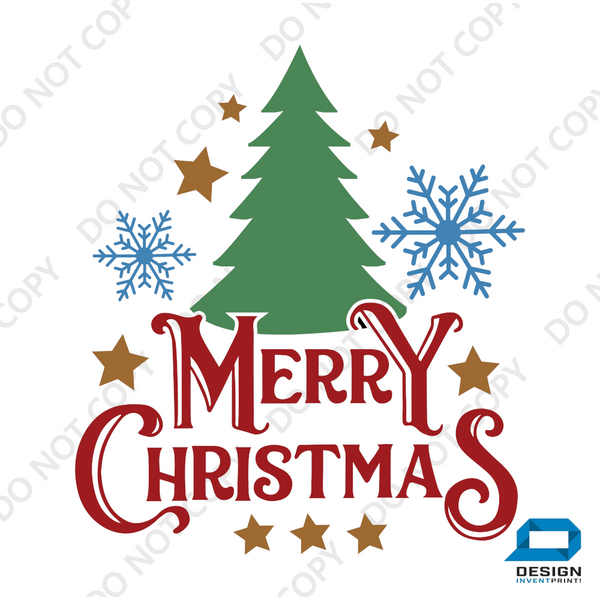 Christmas DTF Transfer - Merry Christmas 5 - Do it Yourself Iron On or Heat Press Hot Cold Peel T Shirt Any Material Full Colour
