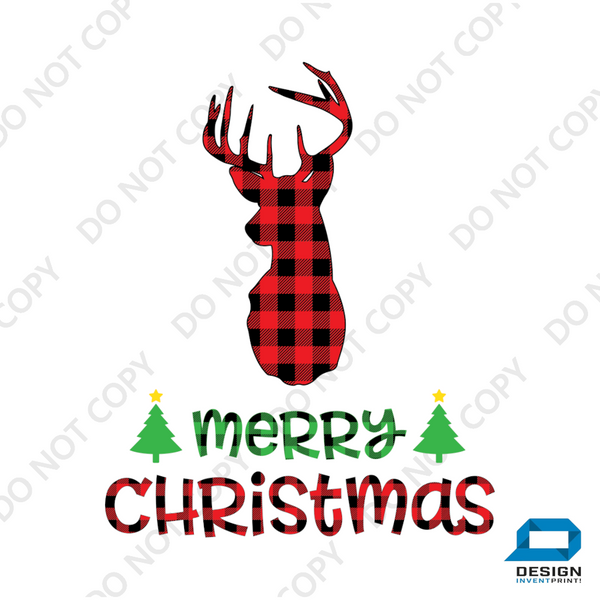 Christmas DTF Transfer - Reindeer 1 - Do it Yourself Iron On or Heat Press Hot Cold Peel T Shirt Any Material Full Colour