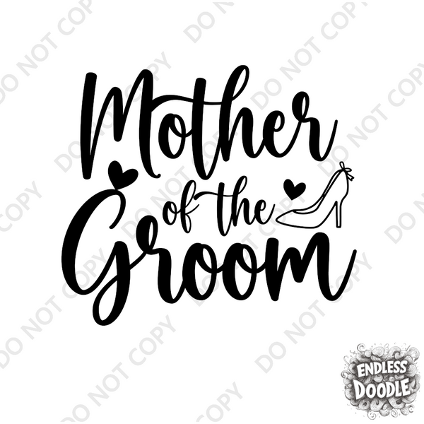 Wedding Hen Do Party DTF Transfer - Mother of Bride - Do it Yourself Iron On Heat Press Hot or Cold Peel Shirt Any Material Long Lasting Full Colour