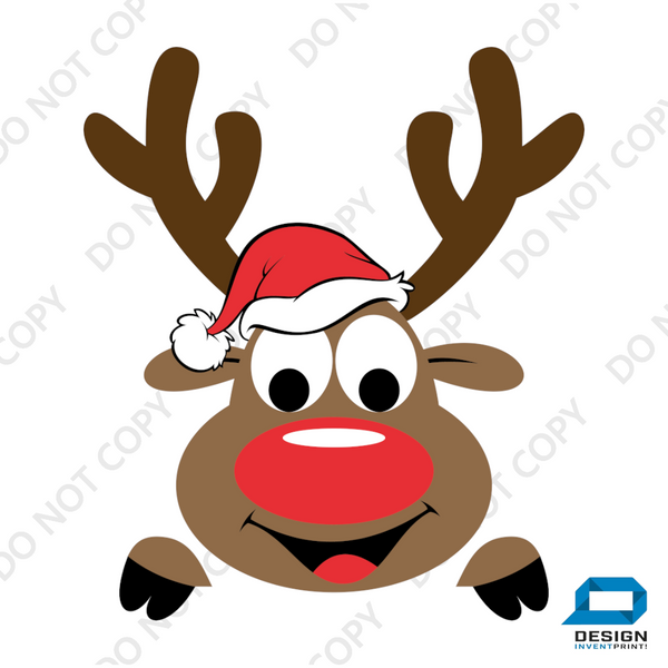 Christmas DTF Transfer - Nosey Reindeer 3 - Do it Yourself Iron On or Heat Press Hot Cold Peel T Shirt Any Material Full Colour