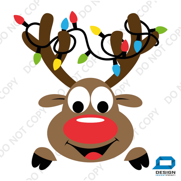Christmas DTF Transfer - Nosey Reindeer 4 - Do it Yourself Iron On or Heat Press Hot Cold Peel T Shirt Any Material Full Colour