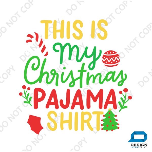 Christmas DTF Transfer - PJ Shirt 2 - Do it Yourself Iron On or Heat Press Hot Cold Peel T Shirt Any Material Full Colour