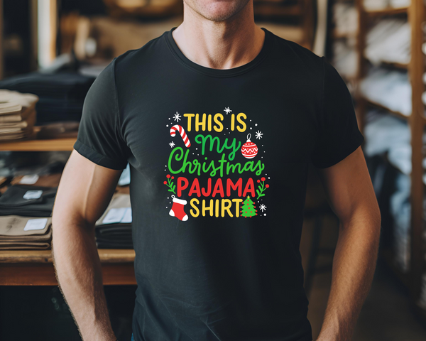 Christmas DTF Transfer - PJ Shirt 2 - Do it Yourself Iron On or Heat Press Hot Cold Peel T Shirt Any Material Full Colour