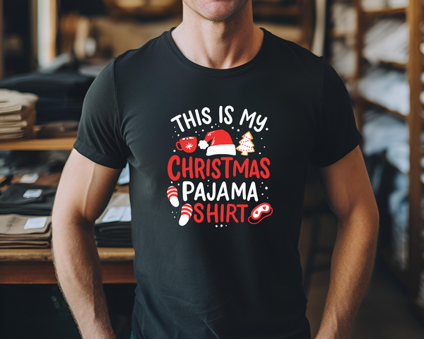 Christmas DTF Transfer - PJ Shirt 1 - Do it Yourself Iron On or Heat Press Hot Cold Peel T Shirt Any Material Full Colour