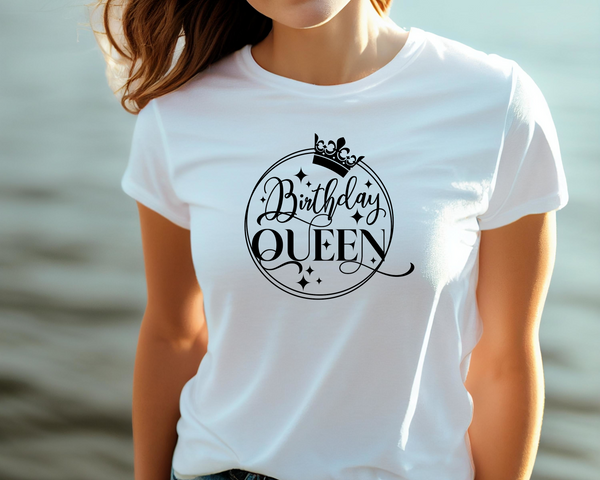 Birthday Gift DTF Transfer - Birthday Queen - Do it Yourself Iron On Heat Press Hot or Cold Peel T Birthday Queen Shirt Any Material Long Lasting Full Colour